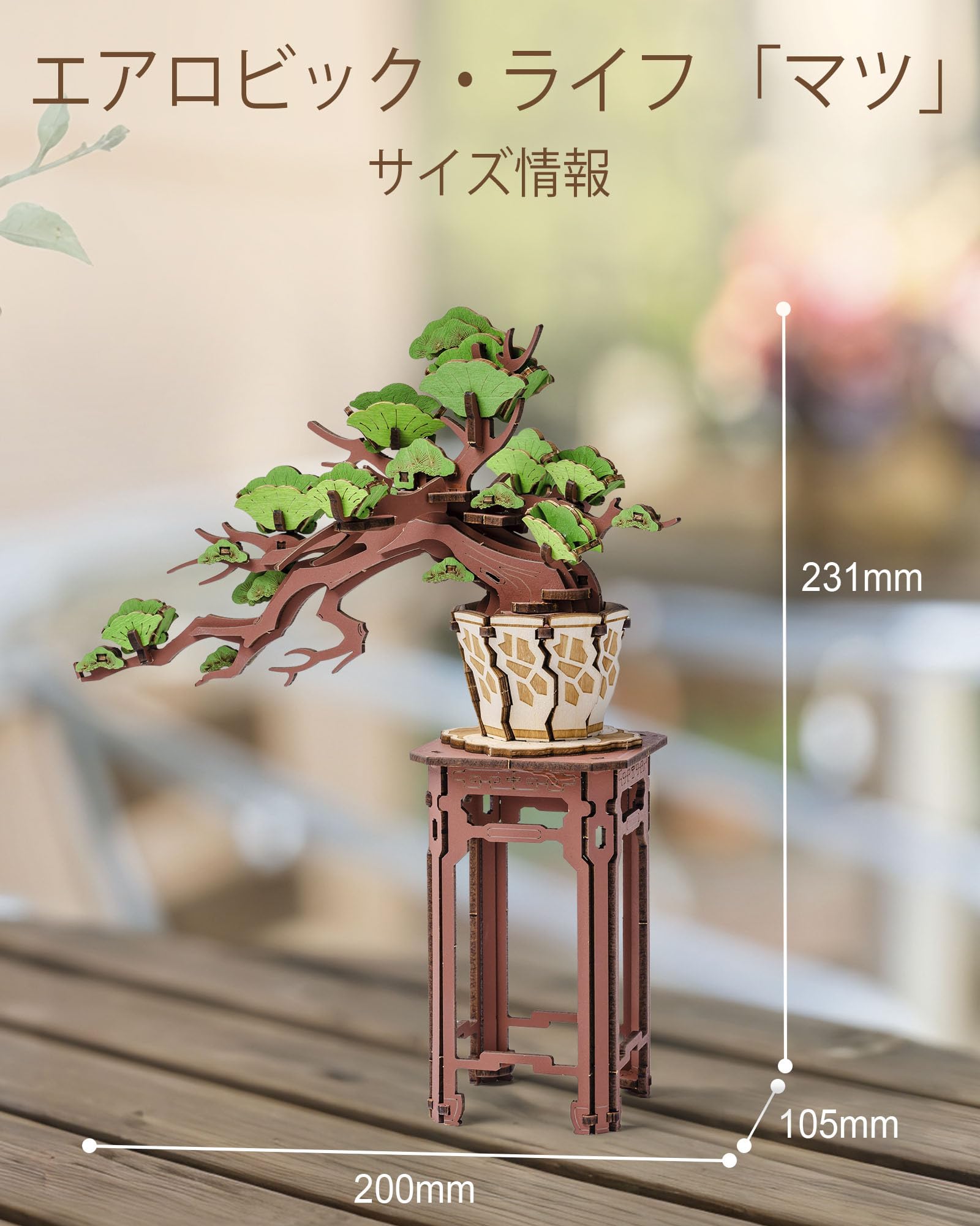 Amazon | ROBOTIME 立体パズル 3d 木製 パズル 常緑松盆栽 組立 DIY